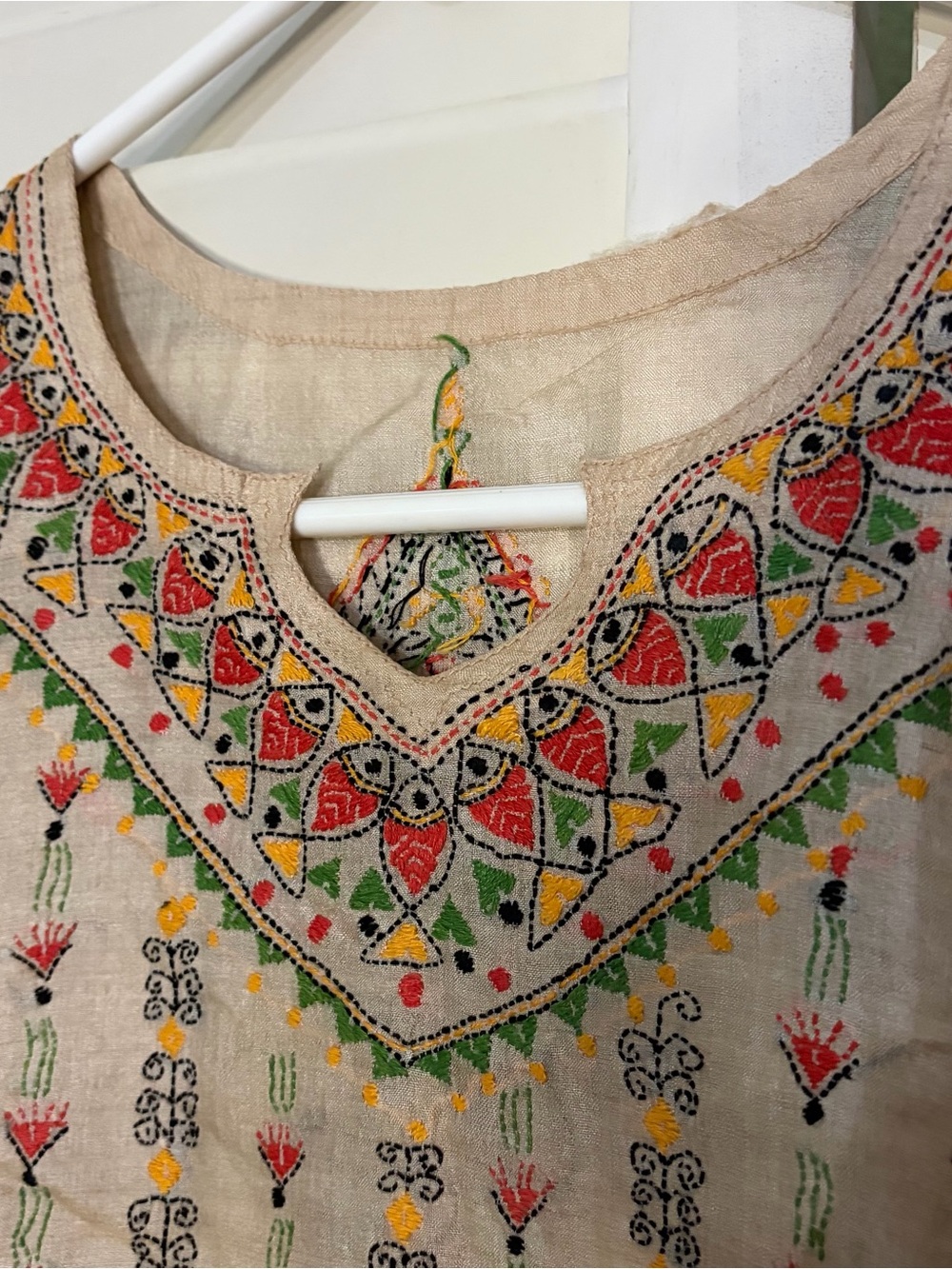 Two Handmade Vintage Embroidered Boho Tunic Tops - Picture 5 of 7
